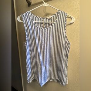 Caslon Blue and White Striped Blouse, Like New